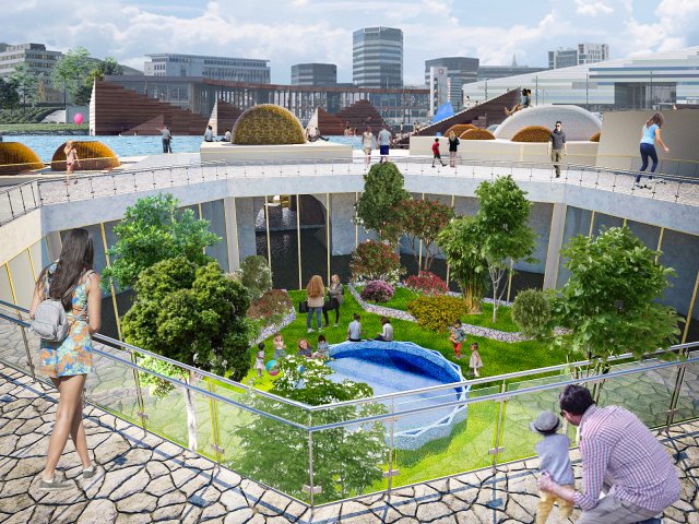 Culture exchange pavilion in By-stranden Bergen inspired by Persian art and culture